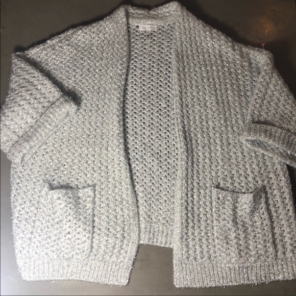 Leith Sweaters - 🔥5 for $30 Leith Silver Shimmer Knit Cardigan